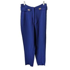 Proenza Schouler Size 10 Slacks Straight Leg Pants Royal Blue Embellished Gold